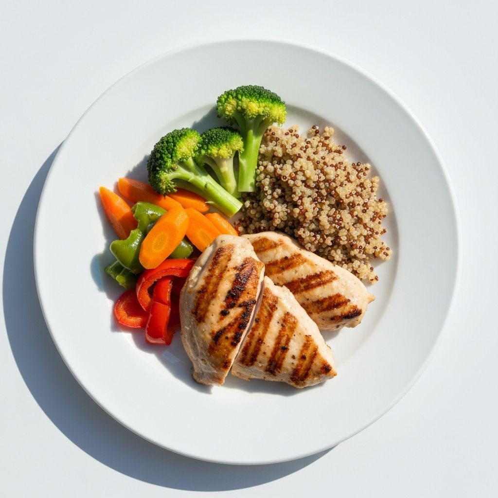 Balanced meal with vegetables